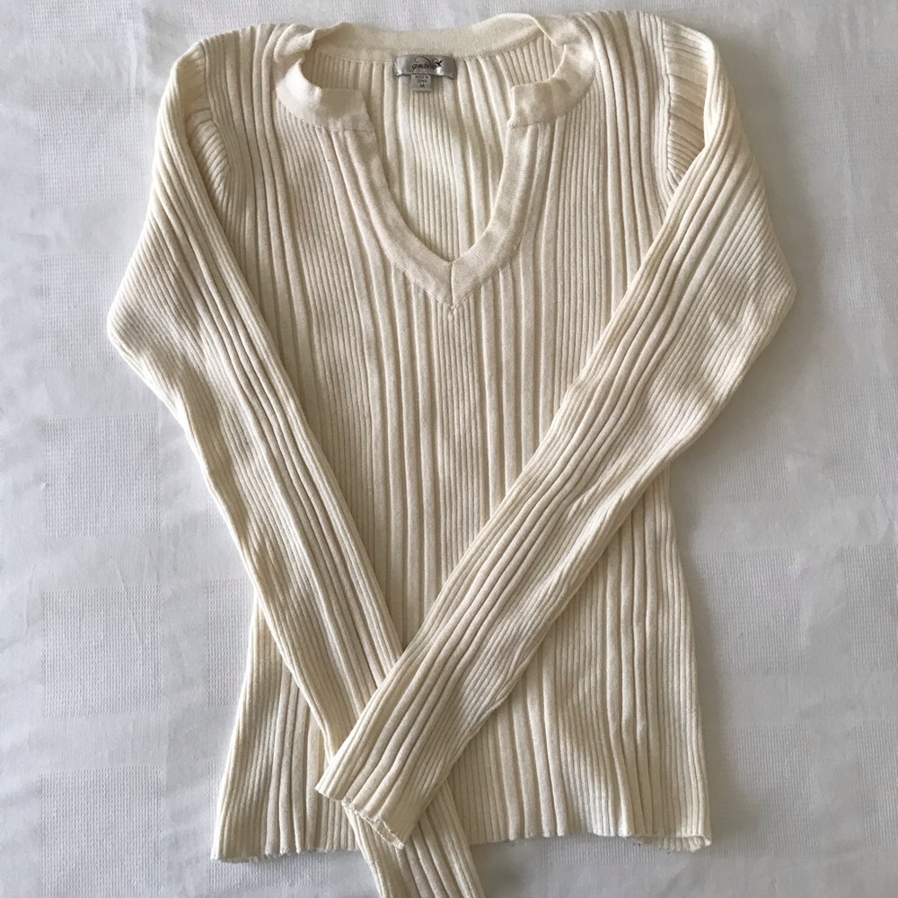 GRANE Sweater Pullover Ribbed Cream
